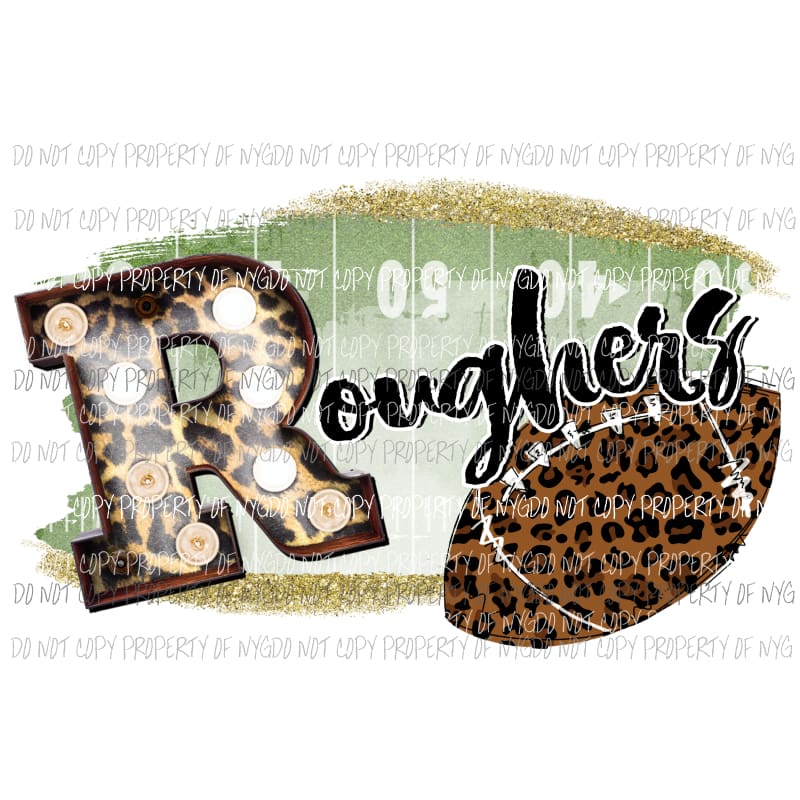 Roughers football field leopard Sublimation transfers Heat Transfer