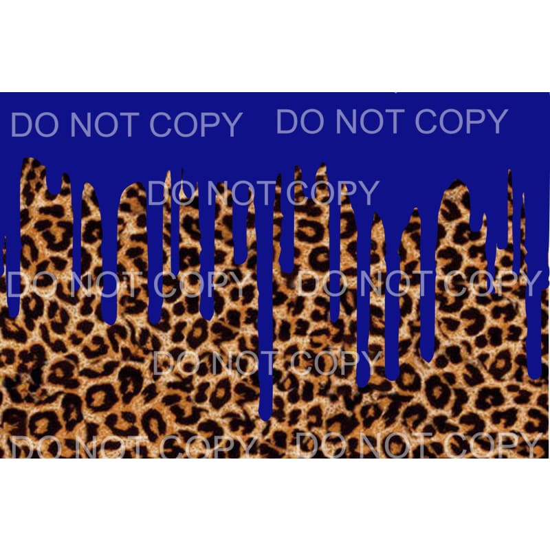 Royal Blue Drip Leopard Sheet Sublimation transfers - Heat 