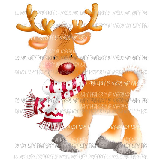 Rudolph Reindeer Cartoon Christmas # 5 Sublimation transfers Heat Transfer