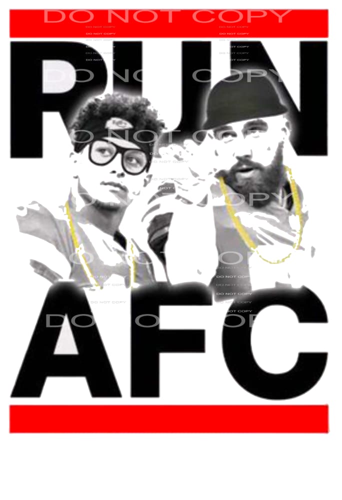 RUN AFC chiefs Sublimation transfers - Heat Transfer