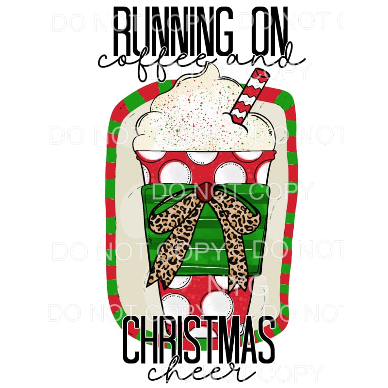Running On Coffee And Christmas Cheer Red Green Polka Dot 
