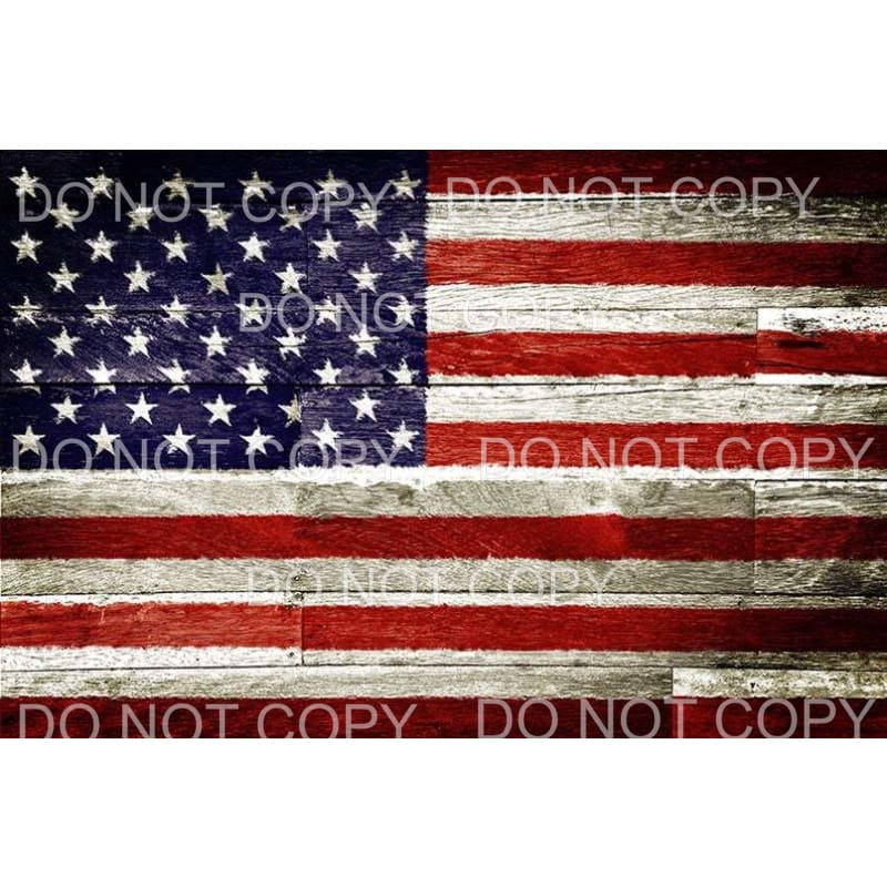 Rustic Wood American Flag USA Sublimation transfers - Heat 