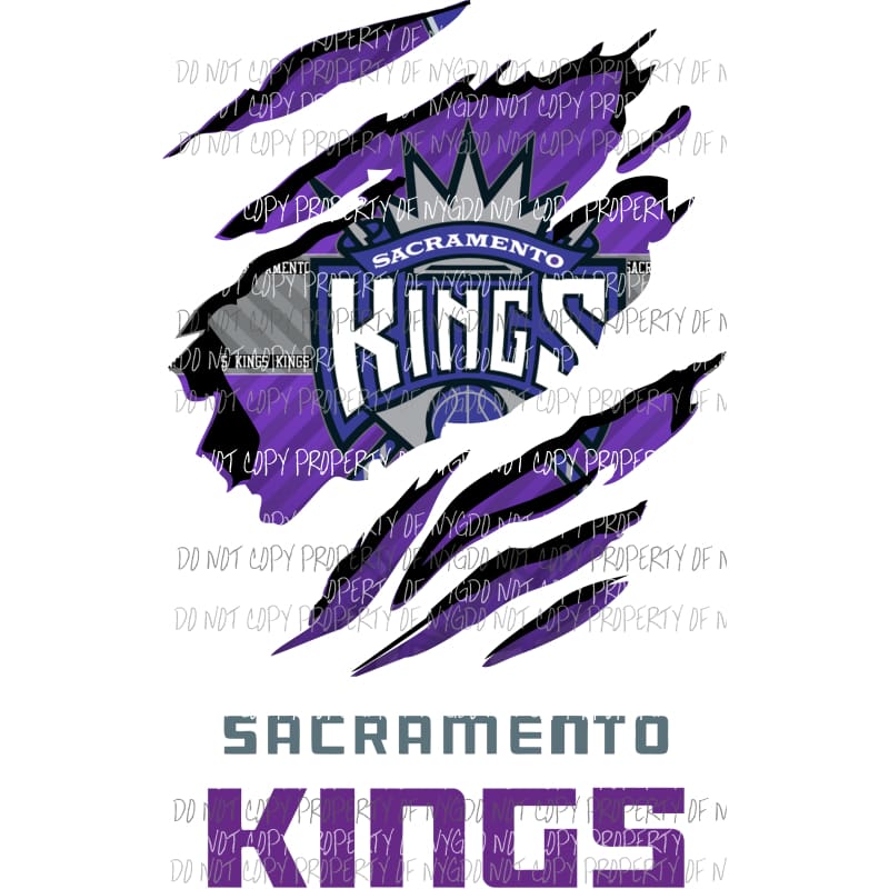 Sacramento Kings ripped design Sublimation transfers Heat Transfer