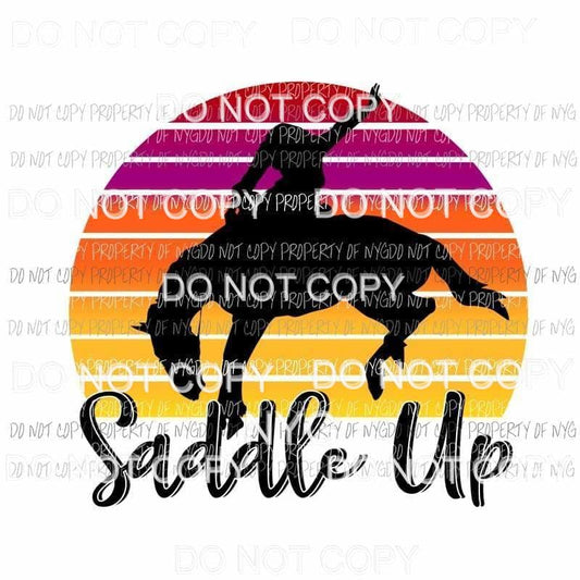 Saddle Up horse sunset Sublimation transfers Heat Transfer