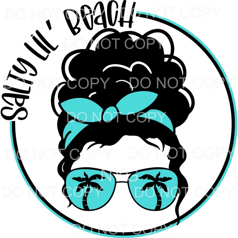 Salty Lil Beach Puff Ball Palm Trees Sublimation transfers -