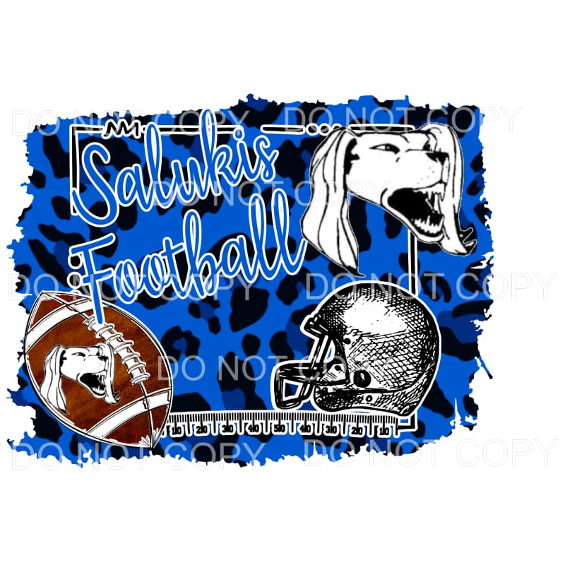 Salukis Football # 2 Leopard Royal Blue Sublimation 