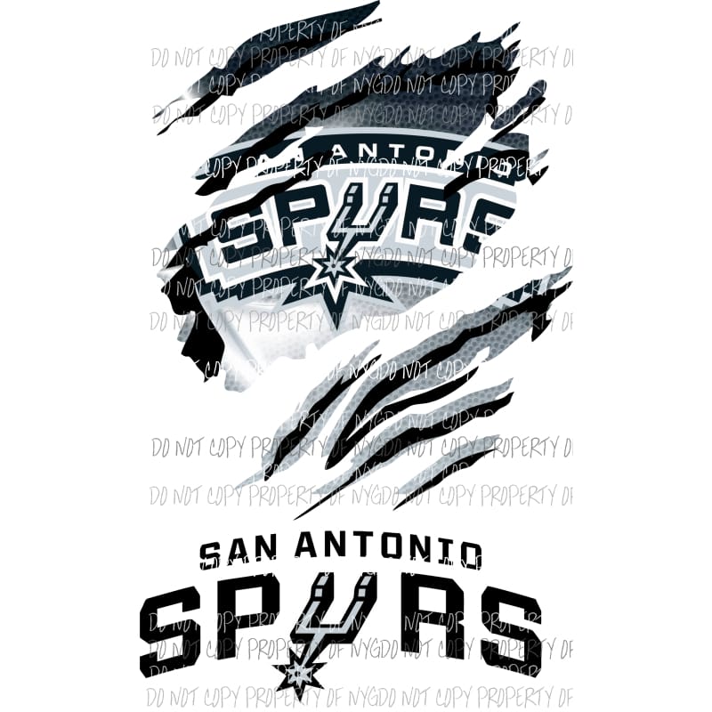 San Antonio Spurs ripped design Sublimation transfers Heat Transfer