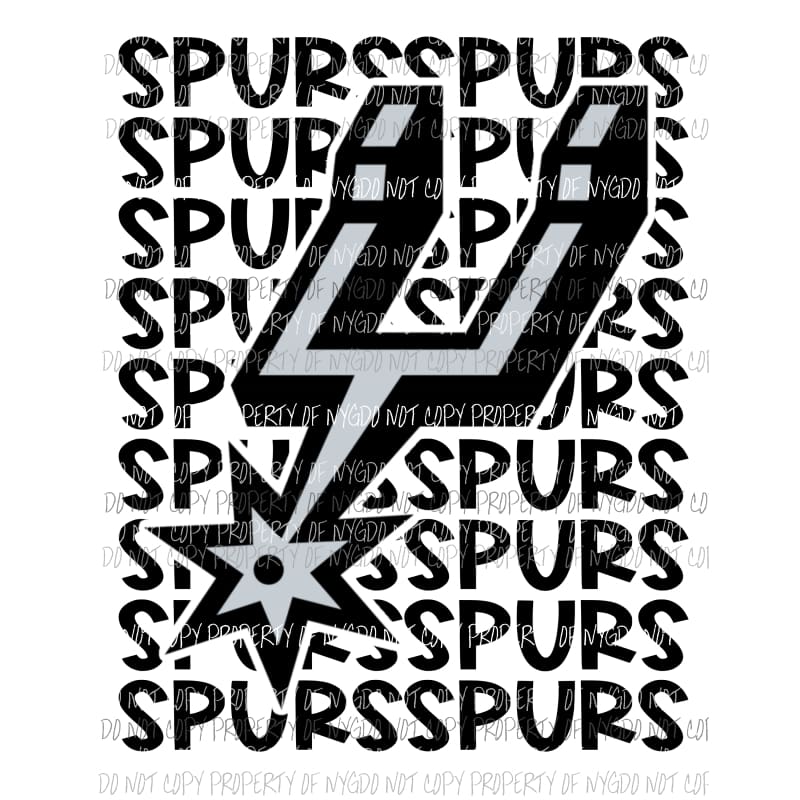 San Antonio Spurs stacked Sublimation transfers Heat Transfer