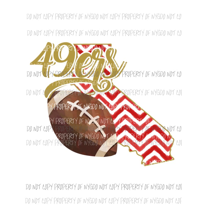 San Francisco 49ers football chevron state Sublimation transfers Heat Transfer