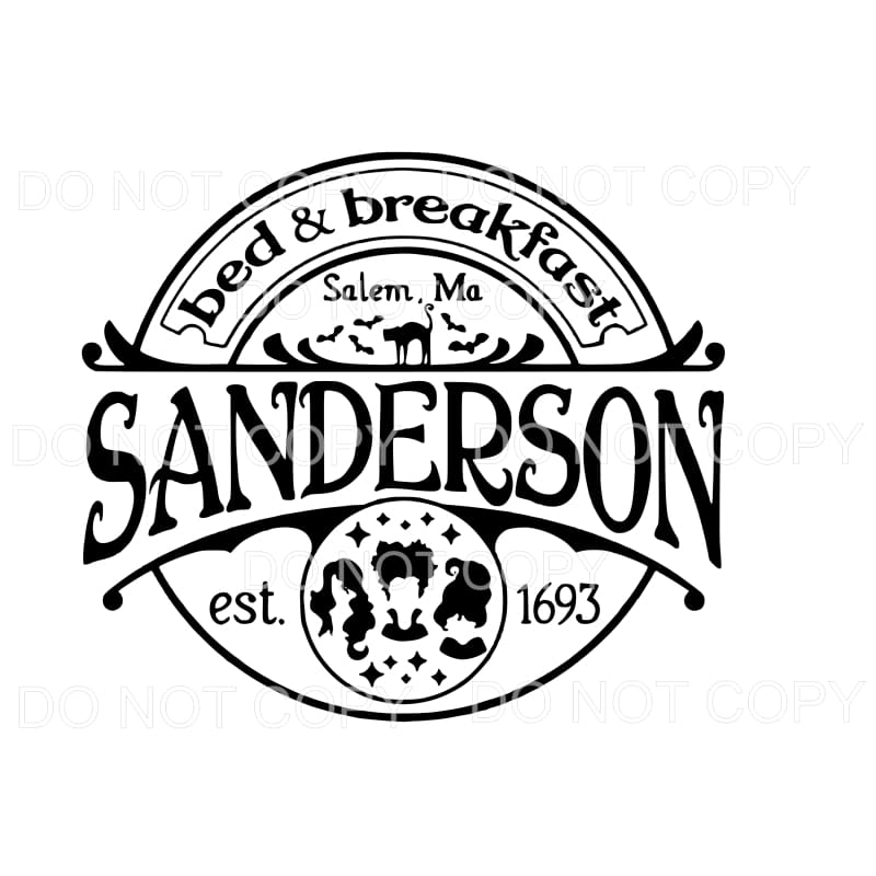 Sanderson Bed And Breakfast Salem MA Est 1693 Label Hocus 