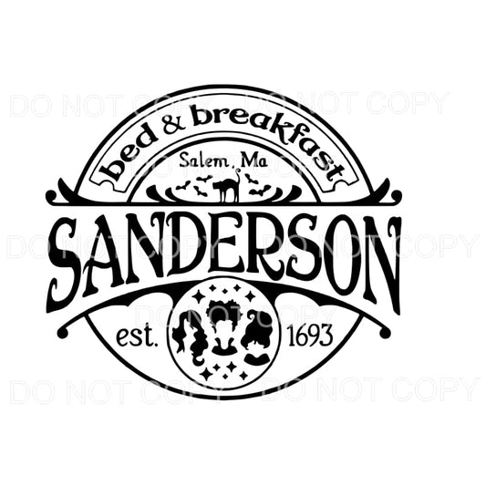 Sanderson Bed And Breakfast Salem MA Est 1693 Label Hocus 
