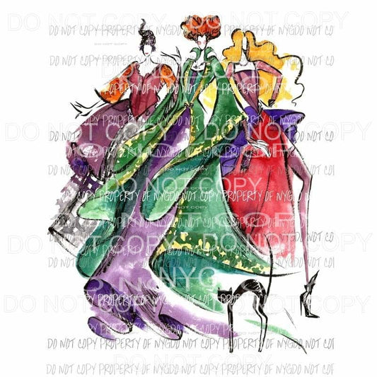 Sanderson Sisters blank watercolor Hocus Pocus Sublimation transfers Heat Transfer