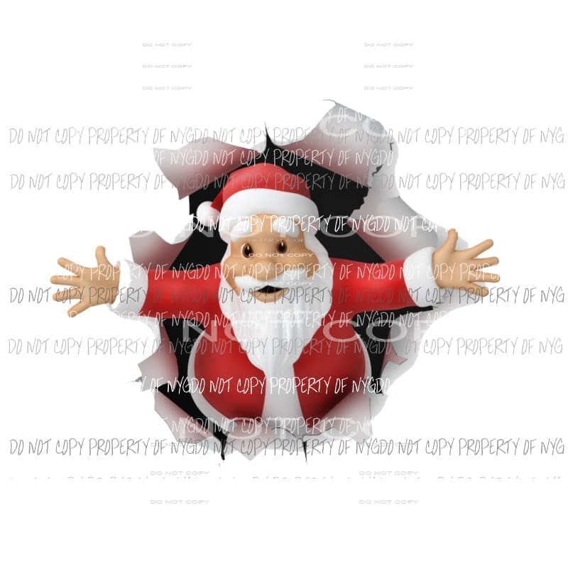 Santa # 7 Sublimation transfers Heat Transfer