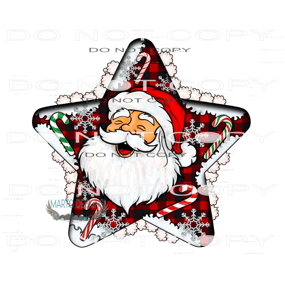 Santa #7702 Sublimation transfer - Heat Transfer Graphic Tee