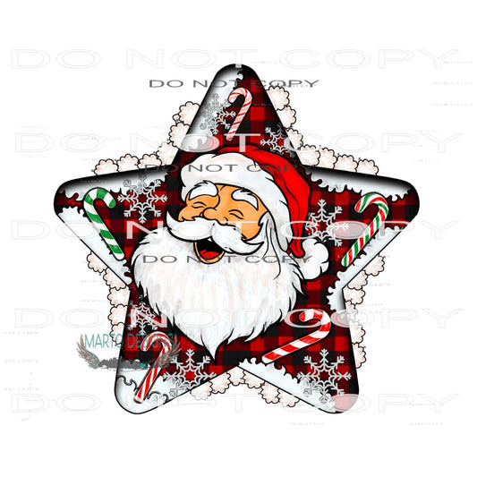 Santa #7702 Sublimation transfer - Heat Transfer Graphic Tee