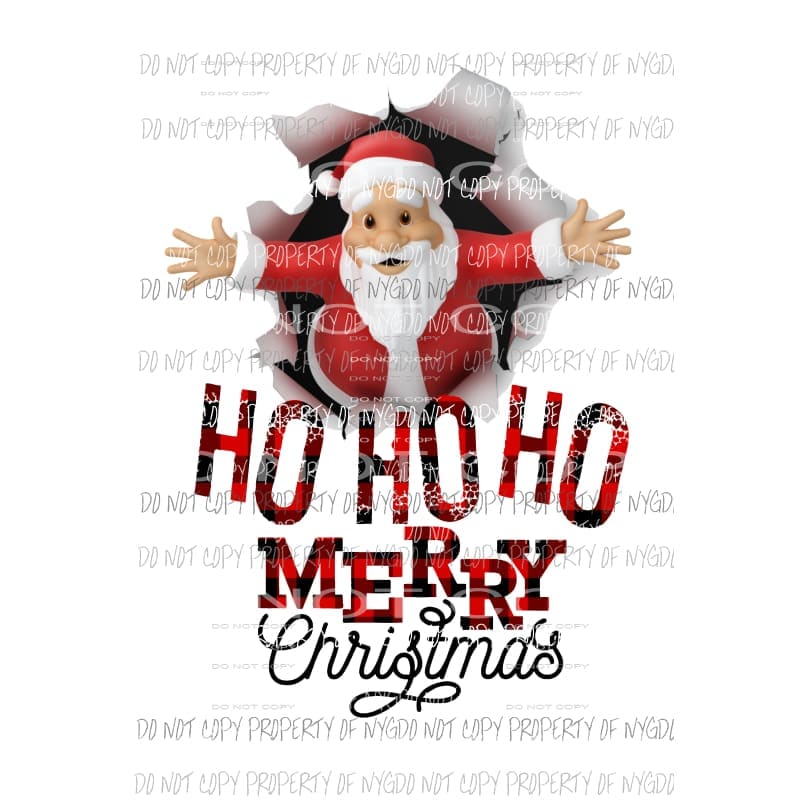 Santa # 9 HO HO HO Merry Christmas Sublimation transfers Heat Transfer