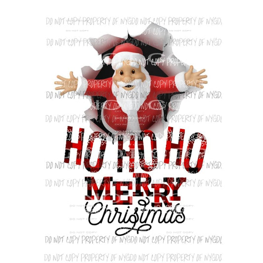 Santa # 9 HO HO HO Merry Christmas Sublimation transfers Heat Transfer