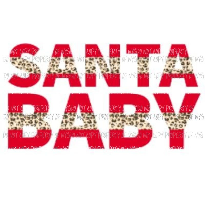 santa baby cheetah Sublimation transfers Heat Transfer