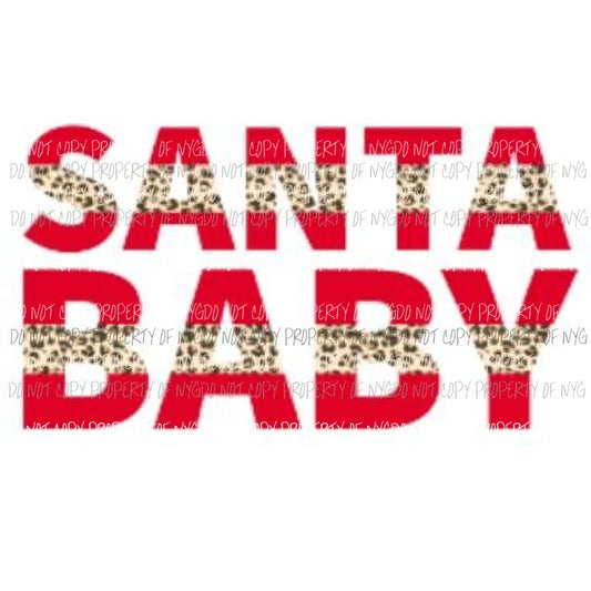 santa baby cheetah Sublimation transfers Heat Transfer