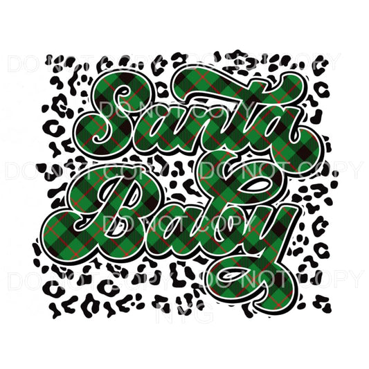 Santa Baby Green Christmas Plaid Leopard Sublimation 