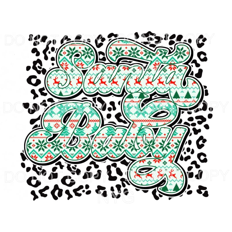 Santa Baby Winter Christmas Print Leopard Sublimation 
