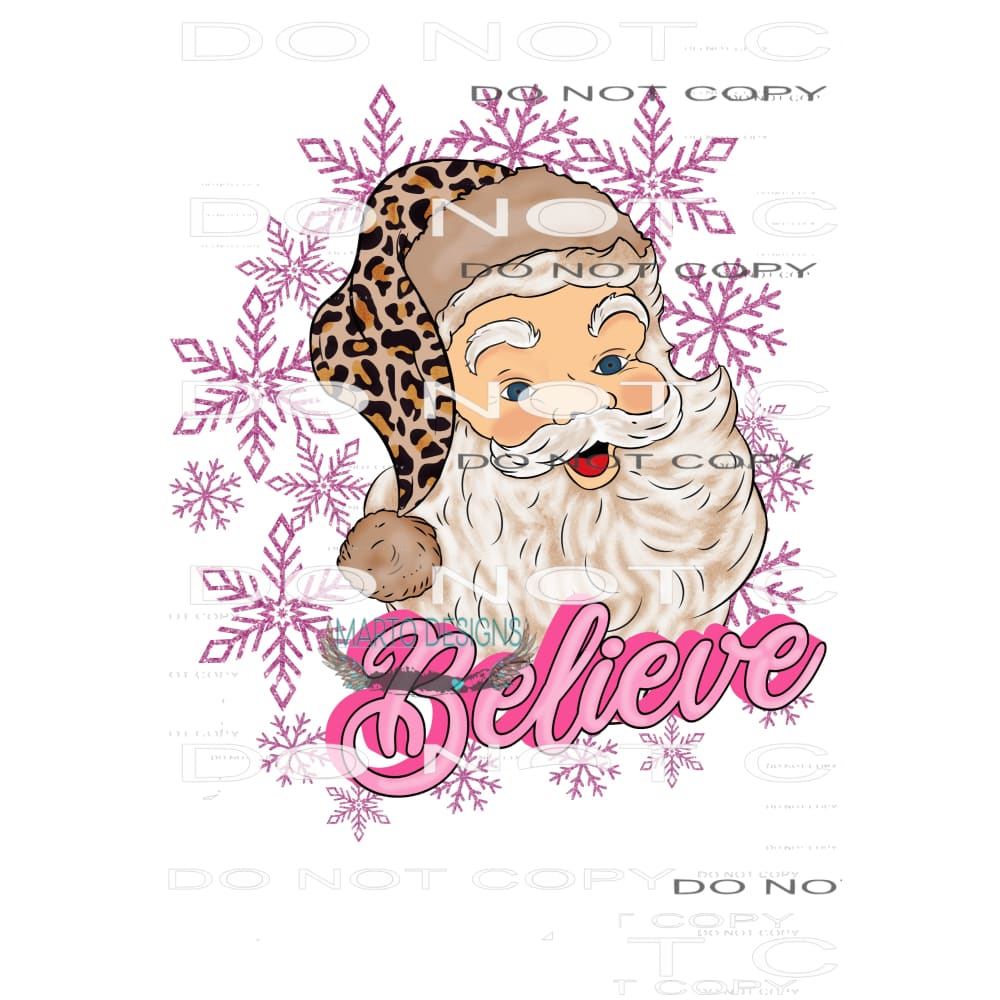 Santa Believe # 9028 Sublimation transfers - Heat Transfer