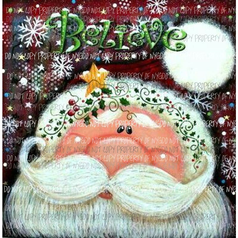 Santa Believe Sublimation transfers Heat Transfer