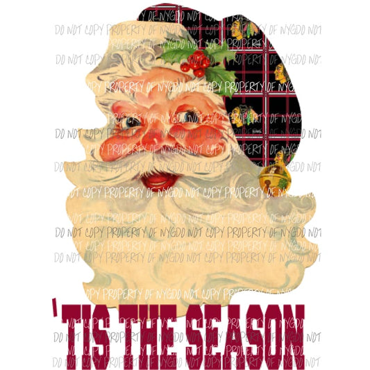Santa Blackhawks Black Sublimation transfers Heat Transfer