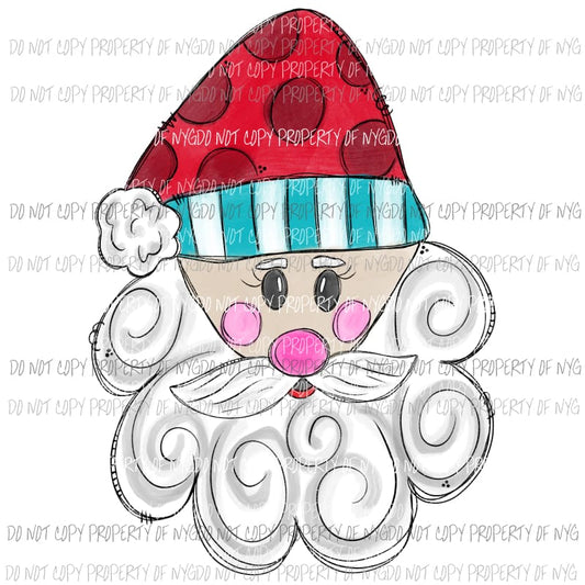 Santa Claus face sketch # 1 Sublimation transfers Heat Transfer