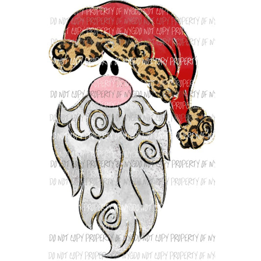Santa Leopard Hat 3 Sublimation transfers Heat Transfer