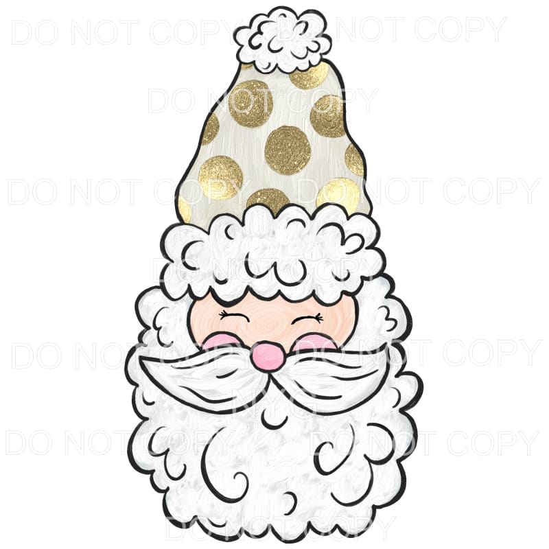 Santa Light Skin Gold Polka Dot Hat #1564 Sublimation 