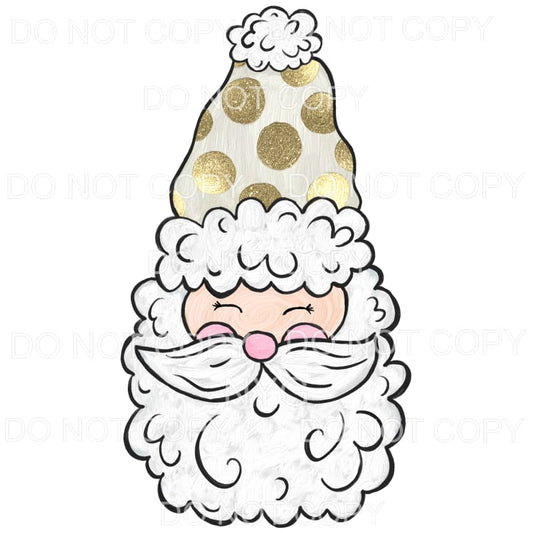 Santa Light Skin Gold Polka Dot Hat #1564 Sublimation 