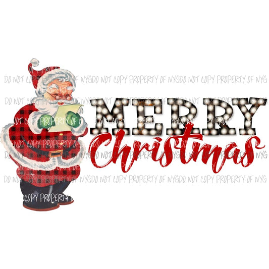 Santa Merry Christmas Sublimation transfers Heat Transfer