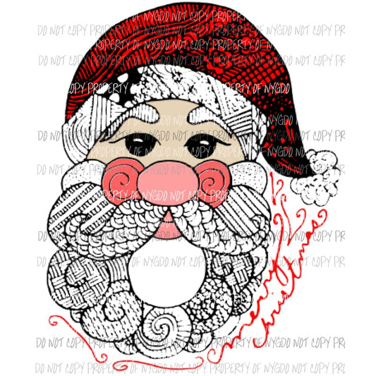 Santa - monogram Christmas Sublimation transfers Heat Transfer