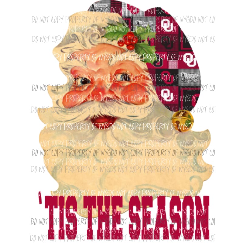Santa oklahoma sooners Sublimation transfers Heat Transfer