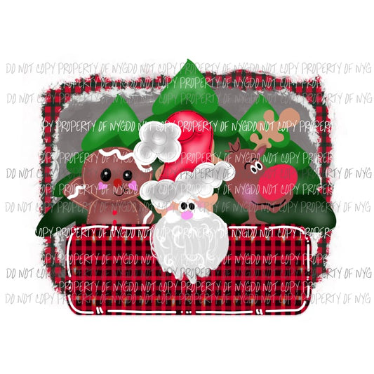 Santa reindeer gingerbread Sublimation transfers Heat Transfer