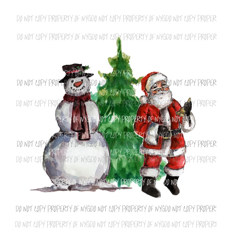 santa tree snowman Sublimation transfers Heat Transfer