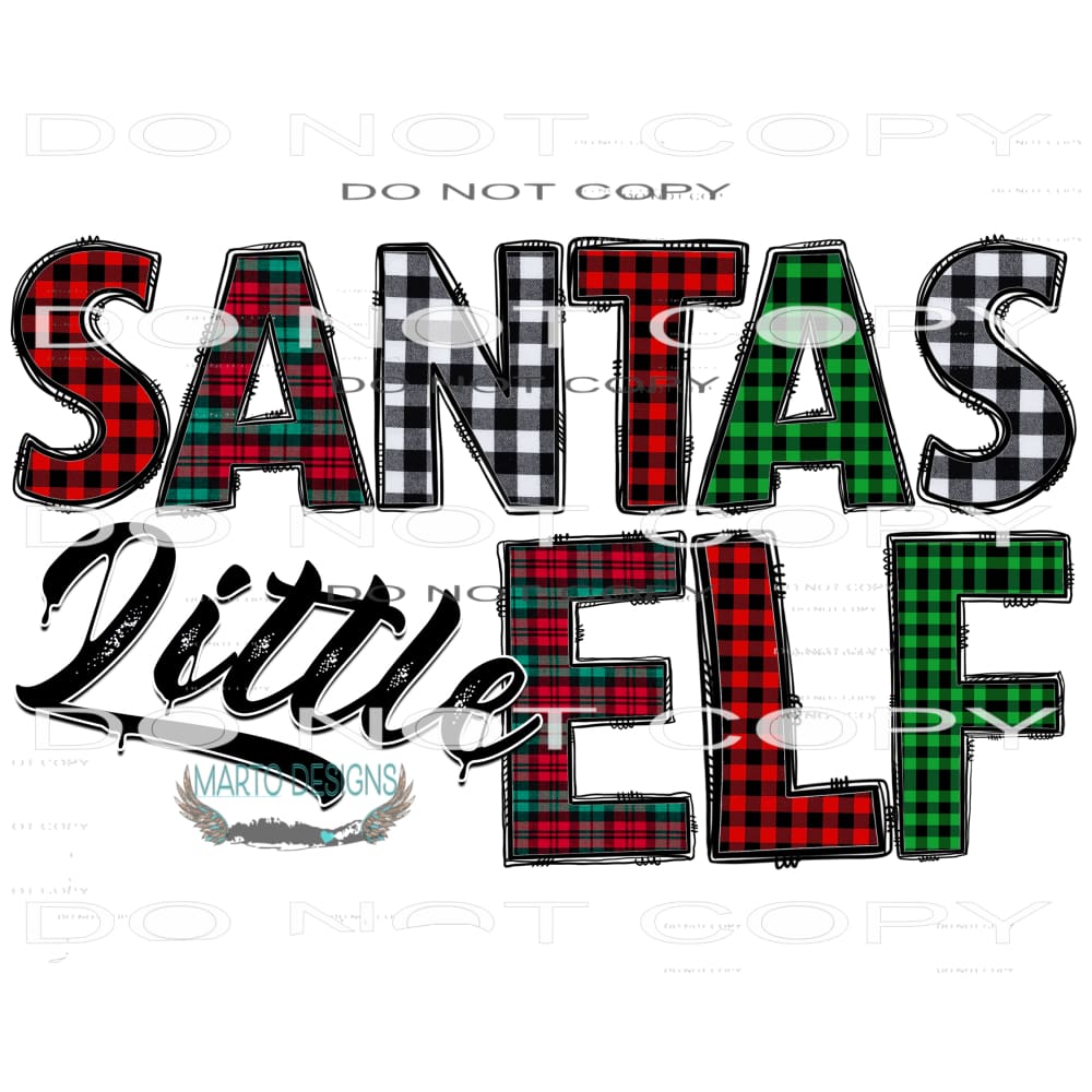 Santa’s Little Elf #8097 Sublimation transfers - Heat