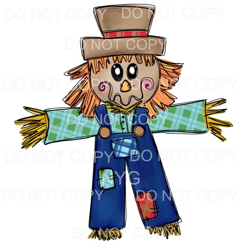 Scarecrow Plaid Shirt Blue Overalls #32 Sublimation 