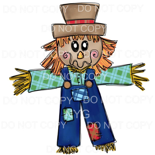 Scarecrow Plaid Shirt Blue Overalls #32 Sublimation 