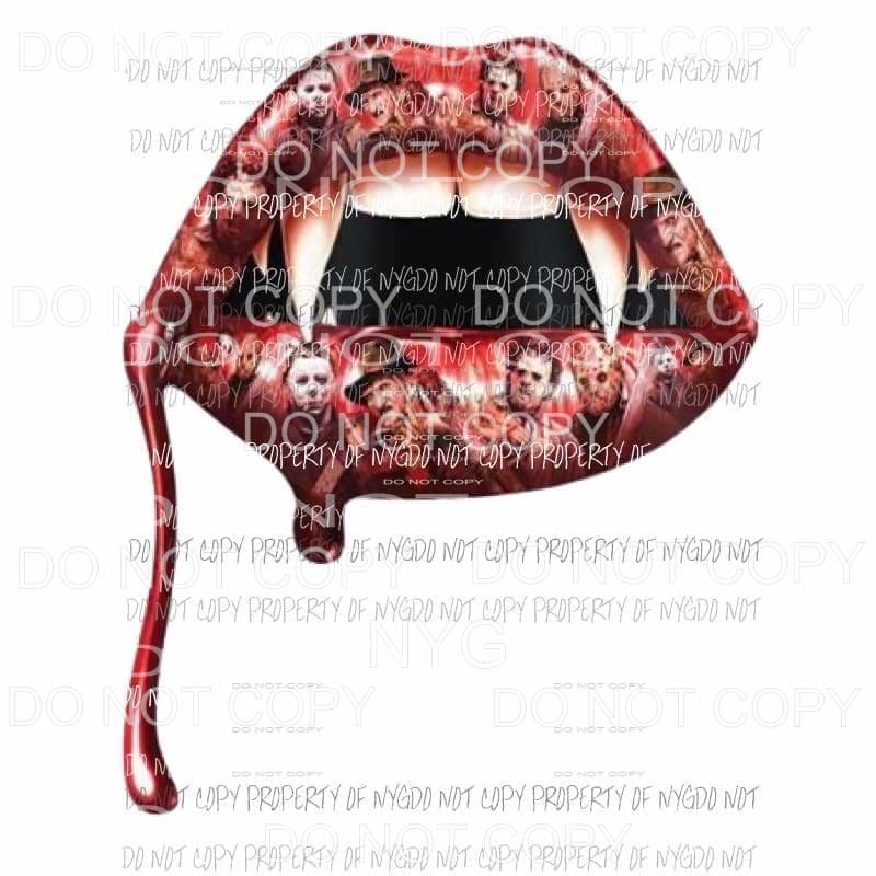 Scary Movies Freddie Vampire lips Sublimation transfers Heat Transfer