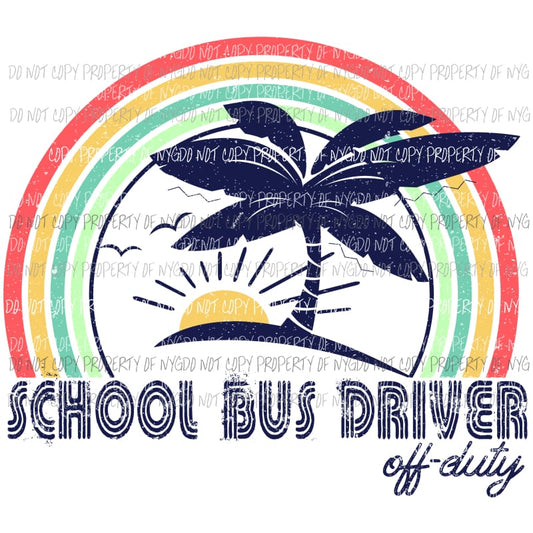 School bus driver off duty Sublimation transfers Heat Transfer