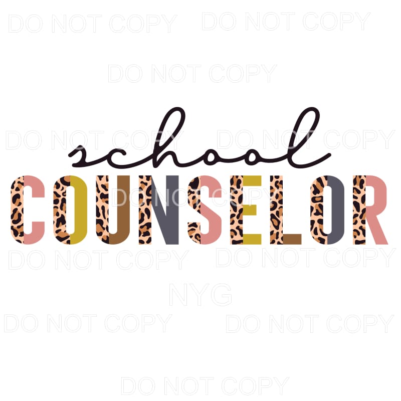 School Counselor Half Leopard Sublimation transfers - Heat 