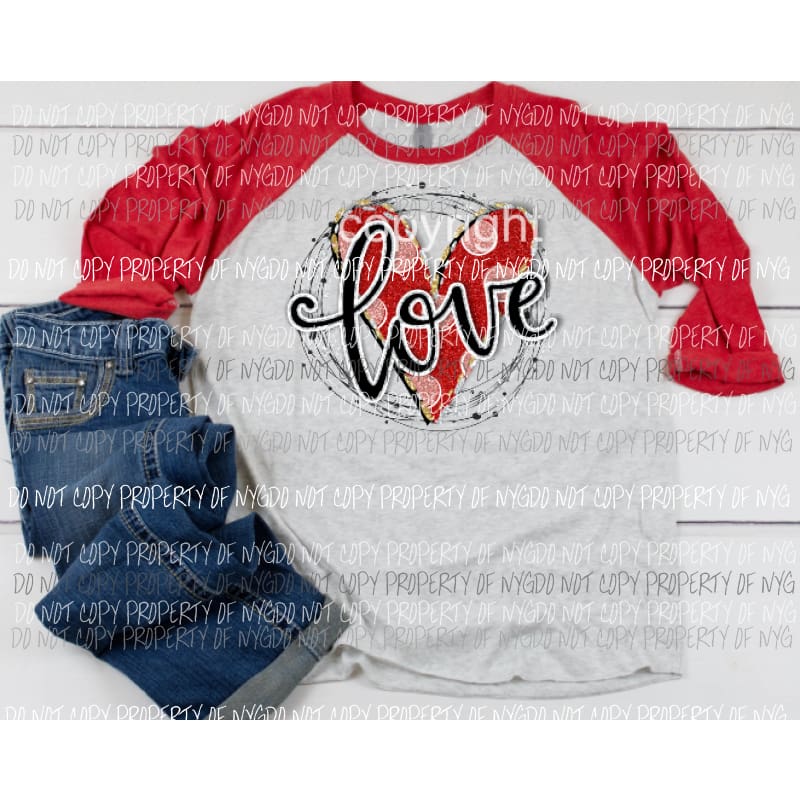 Screen Print Love Heart color These can go on any color any Fabric Heat Transfer