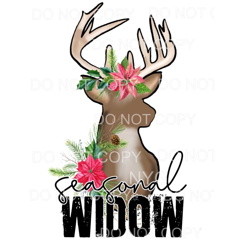 Seasonal Widow Deer Flowers Hunting #1979 Sublimation 