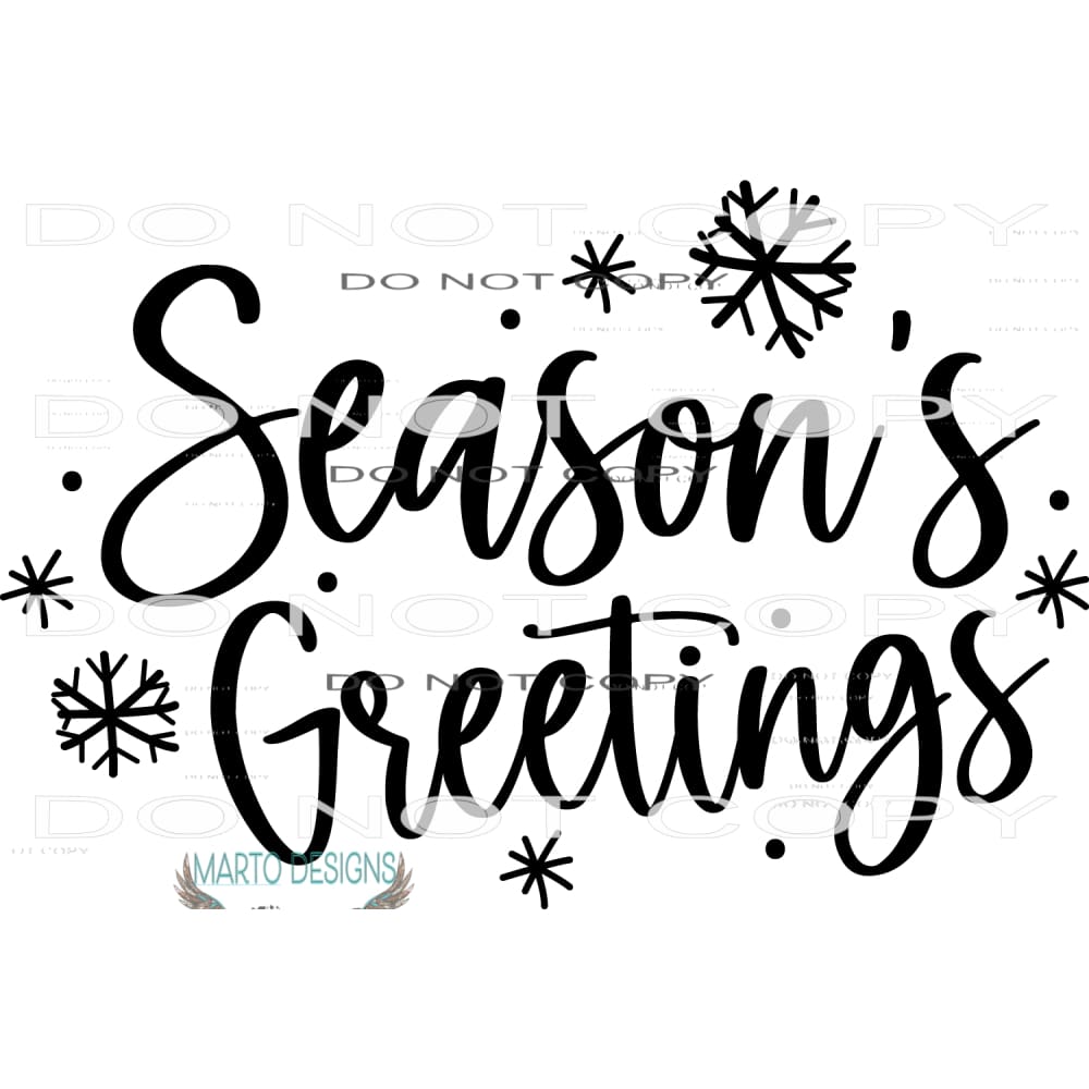 Seasons Greetings #7873 Sublimation transfers - Heat
