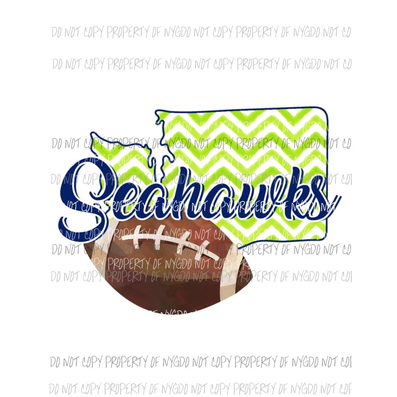 Seattle Seahawks football chevron state Sublimation transfers Heat Transfer