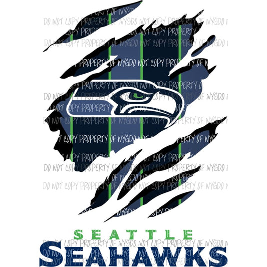 Seattle Seahawks ripped design Sublimation transfers Heat Transfer