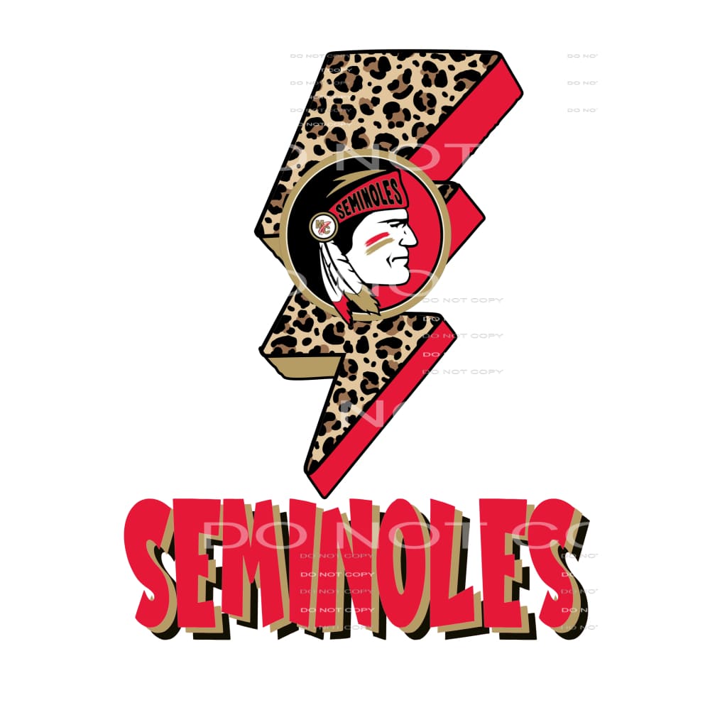 Seminoles Bolt # 22300 Sublimation - Heat Transfer