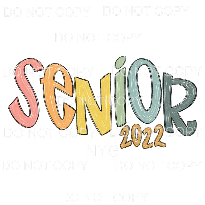 Senior 2022 Colorful Wavy Sublimation transfers - Heat 